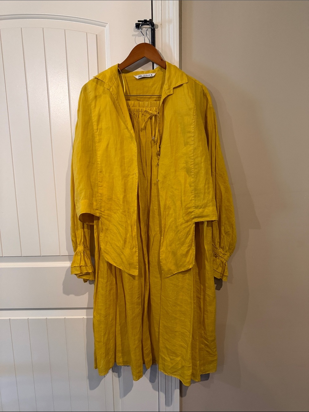 Mustard Yellow Linen Skirt Set
